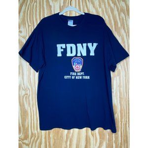 Navy Blue Official FDNY Fire Department City of New York T-Shirt Men's Size XL